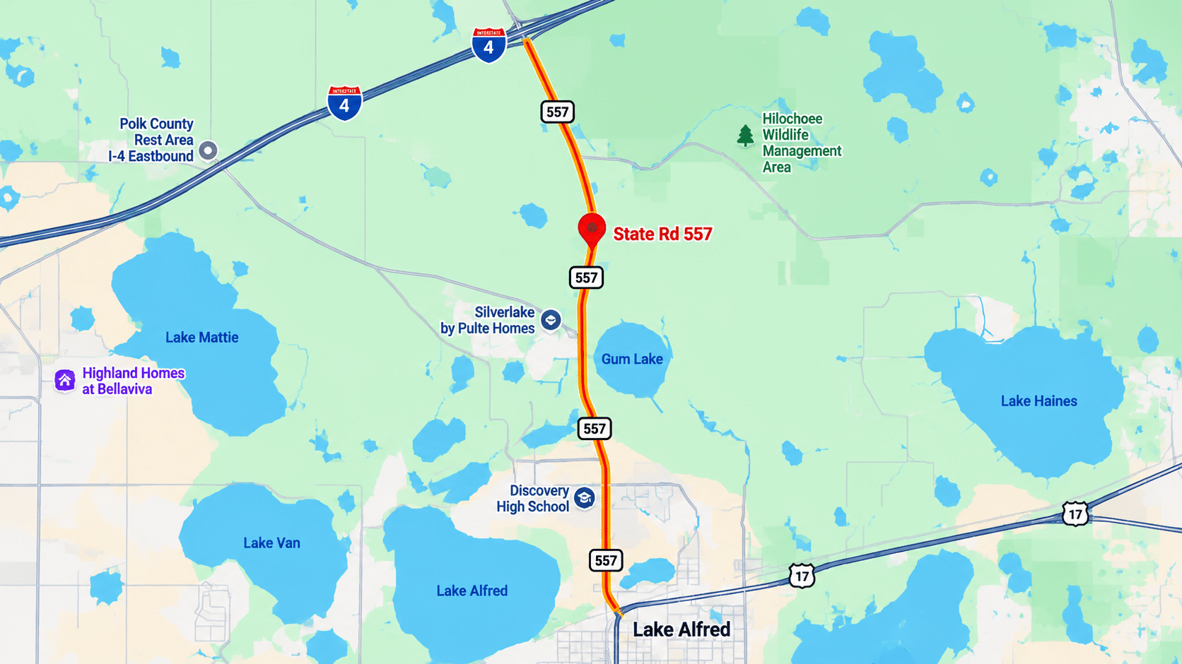 Polk County Route 557 Map